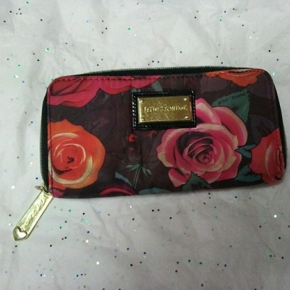 Betsey Johnson Handbags - Zip Around Wallet -Roses Are Red, Violets Are Blue